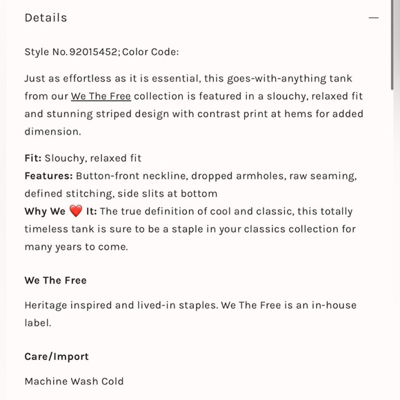 We the Free Free People NWOT Love Language Tank - oversized - Picture 4 of 4